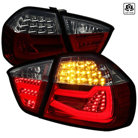 Spec-D Tuning 06-08 Bmw E90 3 Series LED Tail Lights-Red Smoke LT-E9005RGLED-TM